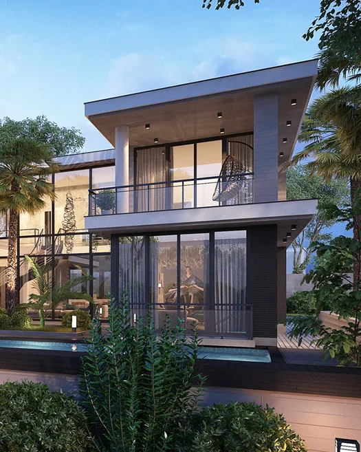 Forest Walk Villas township with green corridors and water features